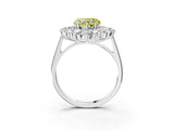 Silver Fancy Yellow Heart Cut Diamond Floral Double Halo Engagement Ring with Prong Setting_159