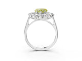 Silver Fancy Yellow Heart Cut Diamond Floral Double Halo Engagement Ring with Prong Setting_33
