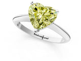 Silver Fancy Yellow Heart Cut Diamond Solitaire Engagement Ring with Classic Band and Four-Prong Setting_13