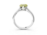 Silver Fancy Yellow Heart Cut Diamond Solitaire Engagement Ring with Classic Band and Four-Prong Setting_15