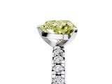 Silver Fancy Yellow Heart Cut Diamond Solitaire Pavé Engagement Ring with Round Band and Prong Setting_6