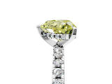 Silver Fancy Yellow Heart Cut Diamond Solitaire Ring with Round  Pavé Band and Four-Prong Setting_41
