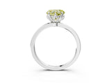 Silver Fancy Yellow Heart Cut Diamond Solitaire Ring with Thin Band and Prong Setting_3