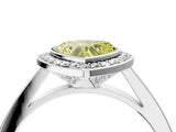 Silver Fancy Yellow Heart Cut Halo Bezel Diamond Pave Band Ring_10