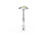 Silver Fancy Yellow Heart Cut Halo Bezel Diamond Pave Band Ring_8