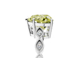 Silver Fancy Yellow Heart Cut Solitaire Diamond Ring with Infinity Twist Band and Four-Prong Setting_11