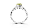 Silver Fancy Yellow Heart Cut Solitaire Diamond Ring with Infinity Twist Band and Four-Prong Setting_9