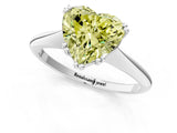Silver Fancy Yellow Heart Cut Solitaire Diamond Ring with Six-Prong Setting and Classic Band_23