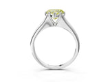 Silver Fancy Yellow Heart Cut Solitaire Diamond Ring with Six-Prong Setting and Classic Band_25