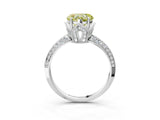 Silver Fancy Yellow Heart Cut Solitaire Split Shank Pave Diamond Engagement Ring with Four-Prong Setting_87