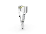 Silver Fancy Yellow Heart Cut Solitaire Tension-Set Diamond Split Shank Ring_8