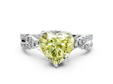 Silver Fancy Yellow Heart Cut Solitaire Twist Pave Diamond Engagement Ring with Prong Setting_42