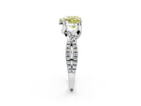 Silver Fancy Yellow Heart Cut Solitaire Twist Pave Diamond Engagement Ring with Prong Setting_44