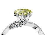 Silver Fancy Yellow Heart Cut Solitaire Twist Pave Diamond Engagement Ring with Prong Setting_46