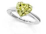Silver Fancy Yellow Heart  Solitaire Diamond Ring with Split Shank and Four-Prong Setting_13