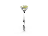 Silver Fancy Yellow Heart  Solitaire Diamond Ring with a Classic Band and Four-Prong Setting 3