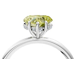 Silver Fancy Yellow Heart  Solitaire Diamond Ring with a Classic Band and Four-Prong Setting 5