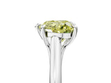 Silver Fancy Yellow Heart  Solitaire Engagement Ring with Six-Prong Setting and Classic Band
