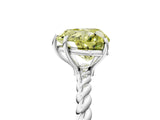 Silver Fancy Yellow Heart  Solitaire Twist Band Ring with Four-Prong Setting_5