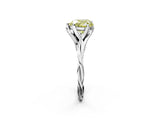 Silver Fancy Yellow Heart  Solitaire Twist Band Six-Prong Setting 3