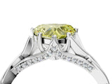Silver Fancy Yellow Heart  Solitaire Twist Band Six-Prong Setting 5
