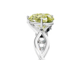 Silver Fancy Yellow Heart  Solitaire Twist Band with Leaf Prong Setting 5