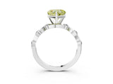 Silver Fancy Yellow Heart  Solitaire Twisted Band with Prong Setting 3