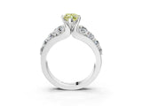Silver Fancy Yellow Marquise  Brilliant Solitaire with Side Stones on a Pave Band and Four-Prong Setting_15