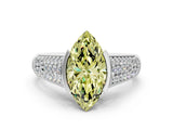 Silver Fancy Yellow Marquise Cut Cut Diamond Channel Set Pave Band with Tension Prong Setting_6