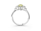 Silver Fancy Yellow Marquise Cut Cut Diamond Cluster Ring with Solitaire Band and Four-Prong Setting_21