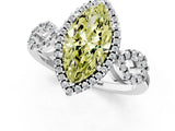 Silver Fancy Yellow Marquise Cut Cut Halo Diamond Infinity Band with Four-Prong Setting_7