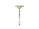 Silver Fancy Yellow Marquise Cut Diamond Brilliant Solitaire Ring with Pavé Band and Four-Prong Setting_44