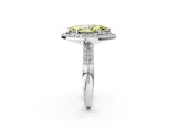 Silver Fancy Yellow Marquise Cut Diamond Double Halo Ring with Split Shank and Four-Prong Setting_8