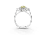 Silver Fancy Yellow Marquise Cut Diamond Floral Double Halo Engagement Ring with Prong Setting_33