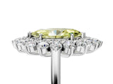 Silver Fancy Yellow Marquise Cut Diamond Floral Double Halo Engagement Ring with Prong Setting_35