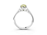 Silver Fancy Yellow Marquise Cut Diamond Solitaire Engagement Ring with Cathedral Setting and Four-Prong Mount_3