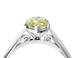 Silver Fancy Yellow Marquise Cut Diamond Solitaire Engagement Ring with Cathedral Setting and Four-Prong Mount_4