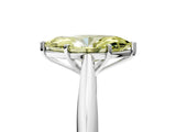 Silver Fancy Yellow Marquise Cut Diamond Solitaire Engagement Ring with Cathedral Setting and Four-Prong Mount_5