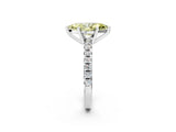 Silver Fancy Yellow Marquise Cut Diamond Solitaire Pavé Engagement Ring with Round Band and Prong Setting_2