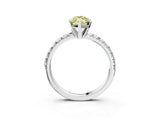 Silver Fancy Yellow Marquise Cut Diamond Solitaire Pavé Engagement Ring with Round Band and Prong Setting_3