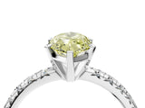 Silver Fancy Yellow Marquise Cut Diamond Solitaire Pavé Engagement Ring with Round Band and Prong Setting_4