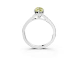 Silver Fancy Yellow Marquise Cut Diamond Solitaire Ring with Pavé Band and Prong Setting_15