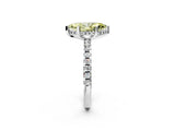 Silver Fancy Yellow Marquise Cut Diamond Solitaire Ring with Round  Pavé Band and Four-Prong Setting_38
