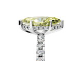 Silver Fancy Yellow Marquise Cut Diamond Solitaire Ring with Round  Pavé Band and Four-Prong Setting_41