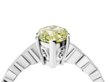Silver Fancy Yellow Marquise Cut Solitaire Diamond Ring with Infinity Twist Band and Four-Prong Setting_59