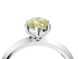 Silver Fancy Yellow Marquise  Cut Solitaire Engagement Ring with Flat Band and Four-Prong Setting 4