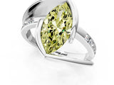 Silver Fancy Yellow Marquise Cut Solitaire Tension-Set Diamond Split Shank Ring_7