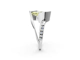 Silver Fancy Yellow Marquise Cut Solitaire Tension-Set Diamond Split Shank Ring_8