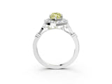 Silver Fancy Yellow Marquise  Halo Diamond Engagement Ring with Twisted Band and Four-Prong Setting 5