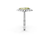 Silver Fancy Yellow Marquise  Halo Milgrain Pave Diamond Ring with Four-Prong Setting 4